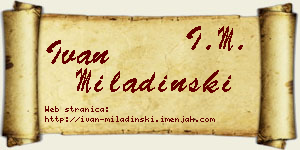 Ivan Miladinski vizit kartica